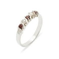 thumbnail image 1 of LBG British Made 18k White Gold Natural Garnet & Cultured Pearl Womens Eternity Ring - 33 size options - Sizes 4 to 12 Available, 1 of 6