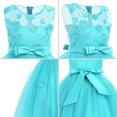 thumbnail image 6 of IDOPIP Little Big Girls Tulle Retro Vintage Dresses Flower Lace Pageant Party Wedding Floor Length Dance Evening Gown 9-10 Years Green, 6 of 7