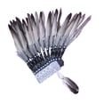 thumbnail image 4 of Sombrero indio con plumas, tocado versátil para hombres y mujeres, accesorio único para el rendimiento. Pluma gris, 4 of 9