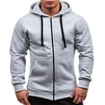 thumbnail image 2 of Linfrsh Zip up Hoodie Men Big and Tall Men Long Sleeve Warm Hoodie Hoody Casual Sweatshirt Jumper Jacket Coat Top Z2-GY1,XL, 2 of 5