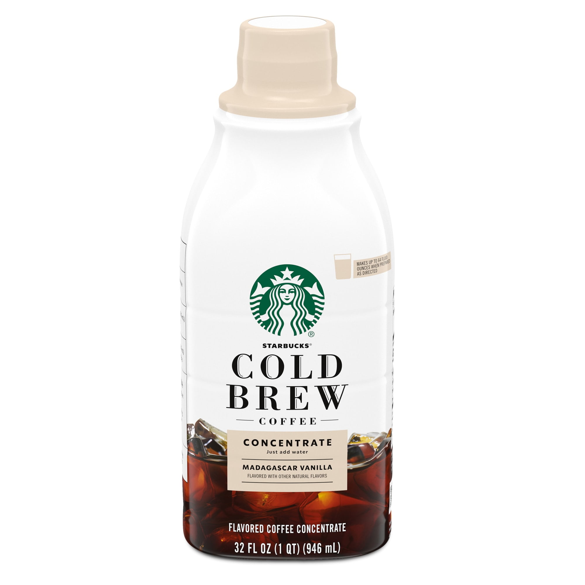 (2 pack) Starbucks Madagascar Vanilla, Cold Brew Coffee Concentrate, Iced Coffee, 32 fl oz