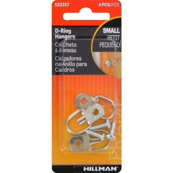 Hillman Small Anchor Wire D-Ring Hangers (4-Count) 122317 Pack of 10