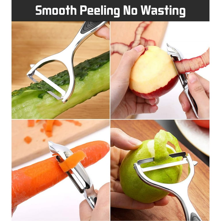 Vegetable Peeler for Kitchen,Good Grip and Durable Y and I Shaped Stainless  Steel Peelers (2PCS) 