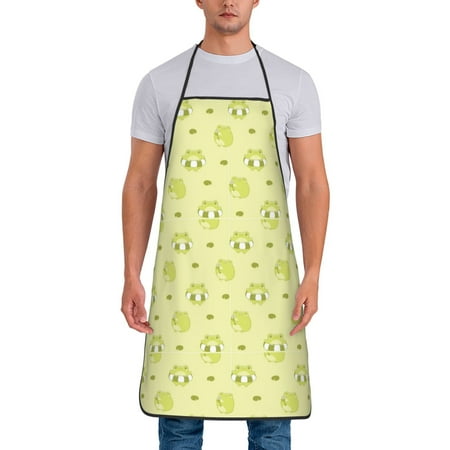 

Junzan Cute Frog3 Print Kitchen Cooking Aprons Chef Apron for Men and Women Professional for Cooking Bib Aprons for Kitchen/Crafting/BBQ/Drawing