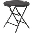 thumbnail image 1 of CoSoTower Table de Patio Ronde Pliable pour 4, Table à Manger d'Extérieur avec Plateau en HDPE et Cadre en Acier, Gris Foncé, 1 of 7