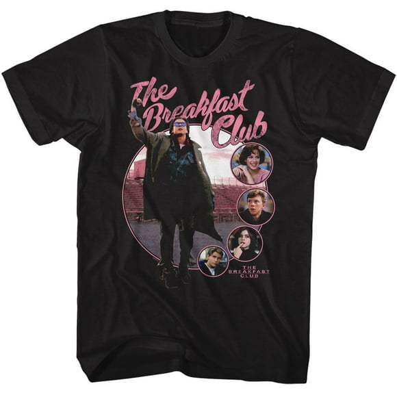 Breakfast Club Character Circles Black Adult T-Shirt
