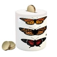 thumbnail image 2 of Swallowtail Butterfly Piggy Bank, 5 Different Butterflies Colorful Monarch Lady Insect Wings Spring, Ceramic Coin Bank Money Box for Cash Saving, 3.6" X 3.2", Multicolor, by Ambesonne, 2 of 4