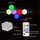 thumbnail image 2 of Luz colorida de pared hexagonal con control remoto de 10 piezas, luces sensibles al tacto modulares con alimentación USB, luz nocturna LED de ensamblaje de geometría creativa, 2 of 5