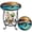 Turtle Style, variant on 16" Round Mosaic Side Table, Decorative Ceramic Accent Table for Indoor & Outdoor Use, Versatile Coffee & End Table for Living Room, Patio, Porch, Balcony & Garden (Sturdy Metal Frame)
