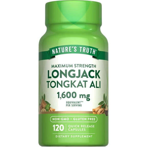 Longjack Tongkat Ali 1600mg | 120 Capsules for Men | Non-GMO & Gluten Free | by Nature's Truth
