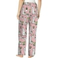 thumbnail image 4 of PISONIC Pink Alpaca Cactus Printed Women's Pajama Pants, Comfy Pajama Bottoms With Pockets&Drawstring, 4 of 7