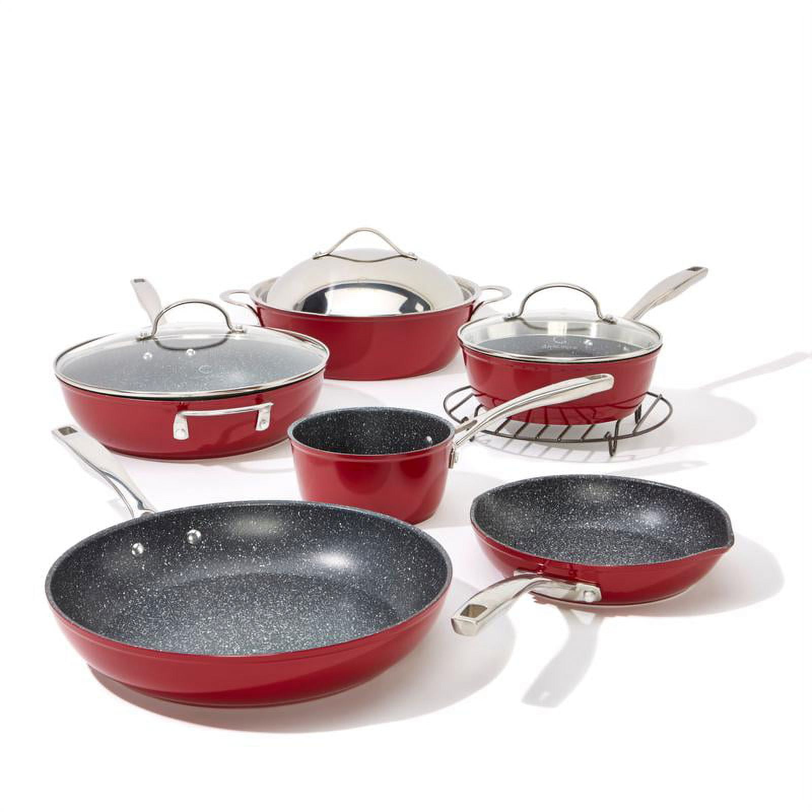 Buy Curtis Stone Stainless Steel Dura-Pan Nonstick 5-piece Cookware  Set-OPEN BOX by Nobody Lower on Dot & Bo