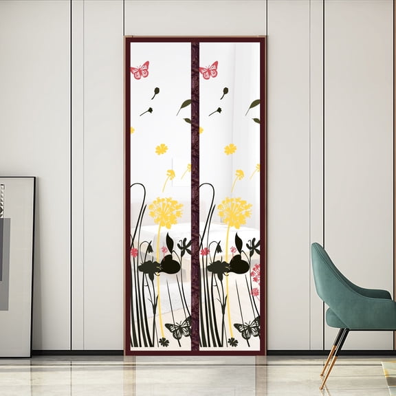 Entesi Thermal Insulated Door Curtain, Portable, Screen Door Self-Closing Fits Doors Up to 38" x 80"