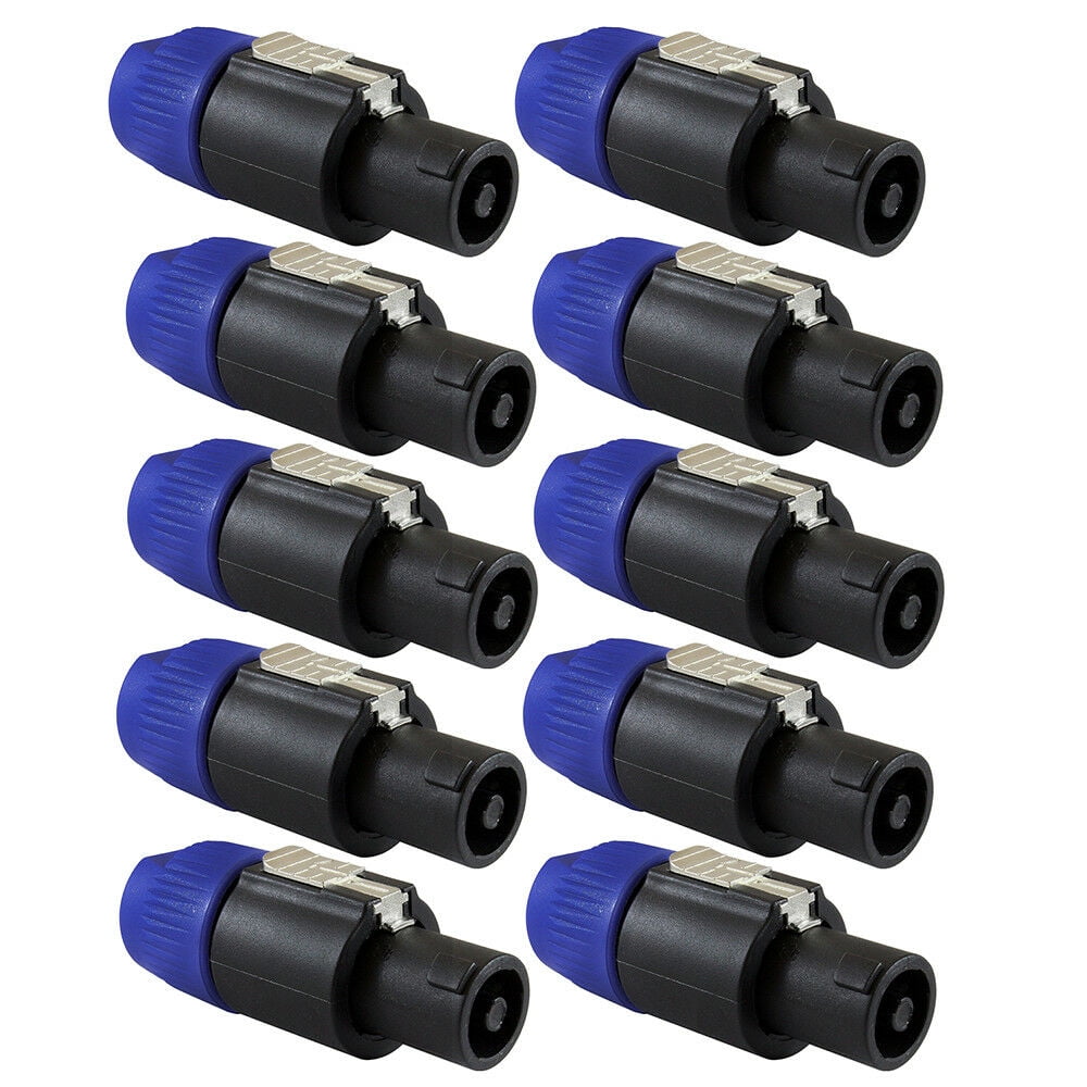 10 Quality Nl4fc Professional 4 Pin Plug Male Audio Speaker Cable End Connectors