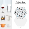 thumbnail image 6 of Zufioo Winter Art Blue and Black Moose Print Leather Coaster Set, Decorative PVC Coasters 4-pack - Scald and Stain-resistant, Suitable for Home, Cafes, Restaurants-Hexagon, 6 of 6