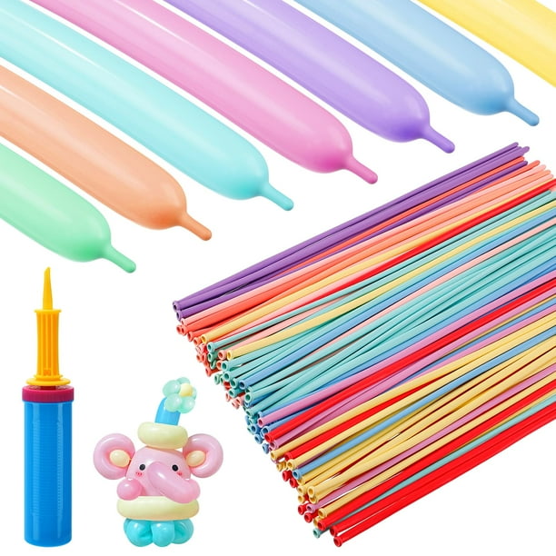 Kit de globos Apipi 260Q de látex con bomba, 100 unidades, para fiestas infantiles