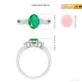 thumbnail image 6 of ANGARA Natural 1.1 ct Emerald Split Shank Engagement Ring with Trio Diamonds in 14K White Gold for Women (Size-8x6mm) | May Birthstone, Anniversary, Jewelry Gift for Women | Natural Emerald Ring, 6 of 10