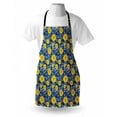 thumbnail image 4 of Flower Apron, Vibrant Lily Blossom Paintbrush Bouquet Flourishing Botanical Pattern, Unisex Kitchen Bib with Adjustable Neck for Cooking Gardening, Adult Size, Dark Blue Yellow White, by Ambesonne, 4 of 4