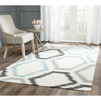 SAFAVIEH Dhurries Taryn Geometric Area Rug, Ivory/Multi, 6' x 9'