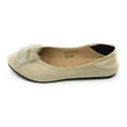 thumbnail image 3 of Victoria K Women's Foldover Sueded Faux Fur Gold Bow Ballerina Flats, 3 of 7