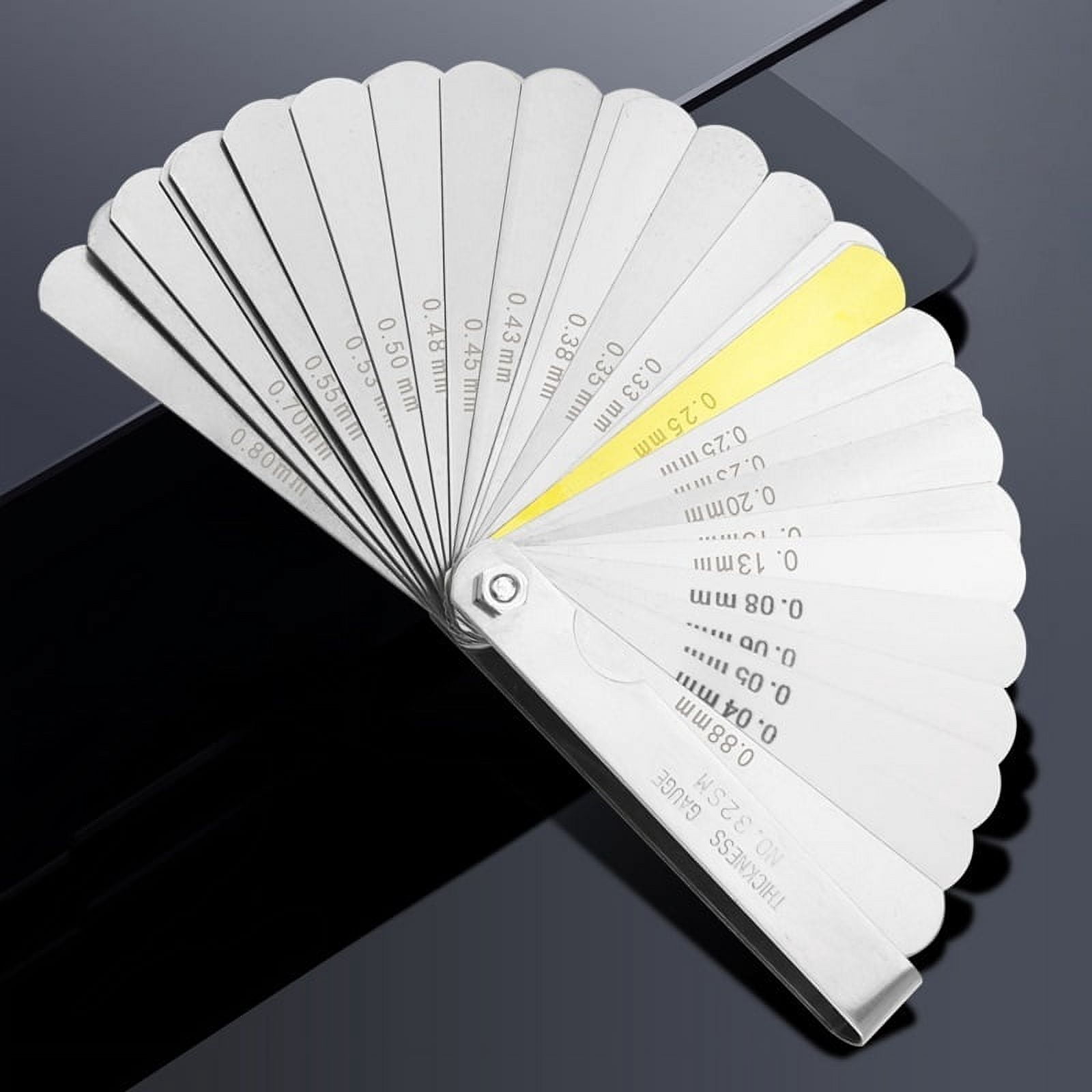 32 Blades Metric Feeler Gauge High Precision 0.04-0.88 Thickness Gages Gap Filler Feeler Gauges Woodworking Measuring Tool 89A ,Easy to Use