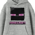 thumbnail image 2 of Minecraft Enderman Face Long Sleeve Athletic Heather Youth Hooded Sweatshirt-Medium, 2 of 4