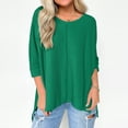 thumbnail image 2 of Chemise Boutonnée Colorée pour Femme, Tunique à Manches Courtes avec Poche, Chemise de Travail Décontractée à Col, Haut Boutonné Coupe Décontractée pour l'Automne, Blouse à Manches Courtes Confortable et Stylée, 2 of 5