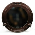 thumbnail image 2 of Nagina International Nautical Metal Crafted Coke Copper Finish Aluminum Porthole Mirror | Antique Pirate's Gift (12 Inches), 2 of 5