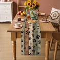 thumbnail image 2 of Sage Green Brown Table Runner - 48 Inch Long Farmhouse Dog Paw Vintage Cotton and Linen Blended Dress Scarves Farmhouse Table Runner for Kitchen Dining, Coffee Table, 13" x 48", 2 of 8