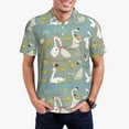 thumbnail image 2 of Balery Cute Farm Birds Printed Men’s Short Sleeve Polo Shirt, Midweight Men's Shirt,Golf Polo shirts -Medium, 2 of 8