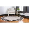 thumbnail image 2 of Unique Loom Athens Border Design Area Rug Round 8' x 8' Beige/Black, 2 of 2