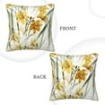 thumbnail image 3 of Square Throw Pillow Covers with Core, Yellow Floral Pattern Pillows for Sofa Beds, 20 x 20 inches Multicolor, 3 of 9