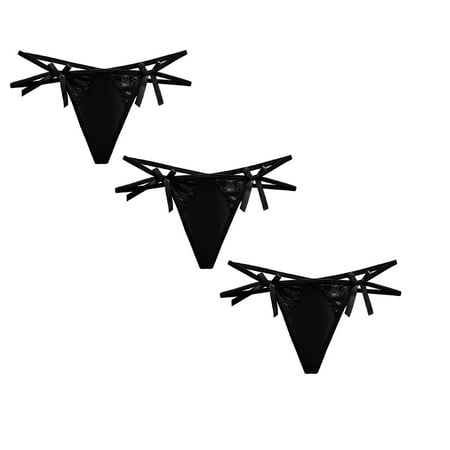 

Womens Underwear Brief Fashion Hot Ribbon Transparent Mesh Thong Perspective Temptation Panties3PC