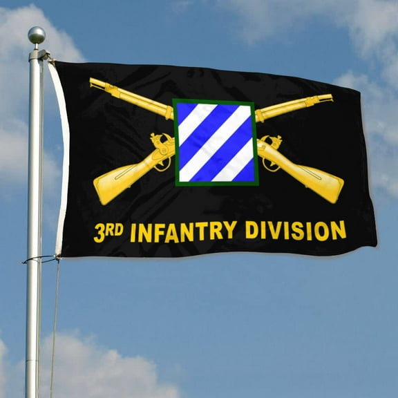 3Rd Infantry Division US Army Military Flag 3x5Feet Outdoor Indoor Decoration Flag Double Stitched Polyester with Brass Grommets