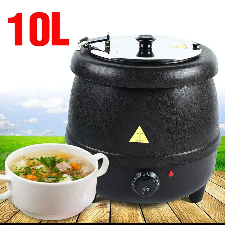 Kitchen Accessories Large 10L Catering Stainless Steel Commercial Keep Soup  Tureen Kettle Food Warmer Hot Pot Warmer Electric Heating Black Buffet Soup  Pot - China Soup Warmer and Buffet Hot Soup Warmer