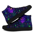 thumbnail image 3 of Coolcustomize Men's Plus Size Gothic High-Top Sneakers - Lace-Up Gothic Shoes withPurple & Neon green accents, Non-Slip Rubber Sole Casual Shoes - Gothic Boots for Halloween, Streetwear, Daily Wear, 3 of 9