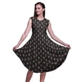 thumbnail image 1 of Bimba Robe d'Été Sans Manches à Col Rond pour Femmes, Imprimée de Trèfles Noirs et de Fleurs, Tenue Décontractée - XX-Grand, 1 of 6