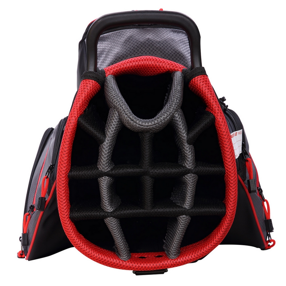 Ram Golf Lightweight Cart Bag with 14 Way Dividers Top Black/Grey/Red