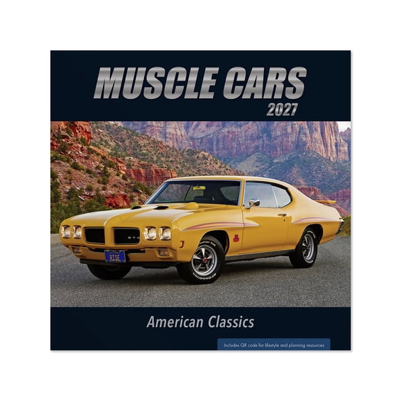 2027 Muscle Cars Wall Calendar 12x12 January-December Gridded