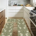 thumbnail image 4 of William Morris Vintage Floral Kitchen Rugs Sets of 3,Non Slip Rubber Kitchen Mats for Floor Farmhouse Washable Kitchen Area Rugs Floor Carpet Runners for Hallway Laundry Room,Sage Green/Yellow, 4 of 6