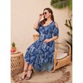 thumbnail image 4 of VEPKUL Womens 2025 Casual Short Sleeve Plus Size Loose Plain Long Summer Beach Maxi Dress with Pockets, 4 of 8