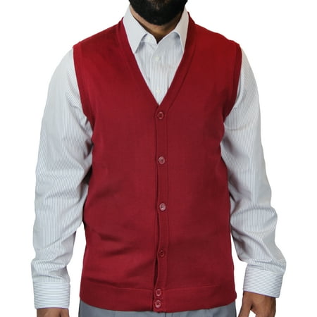 Big Tall Sweater Vests - Big and Tall Solid Color Cardigan Sweater Vest