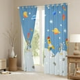 thumbnail image 3 of Homewish Galaxy Planet Blackout Curtains Set of 2 (52x84 Each),Cartoon Rocket Astromaut Window Curtains,Blue Gray Curtains and Drapes For Boys Teens,Luxury Bedroom Decor, 3 of 6