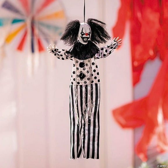 ATC Black & White Clown Hanging Decoration Halloween - Black