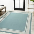 thumbnail image 3 of JONATHAN Y SANTA MONICA 3 x 5 Area Rug, James Border Stripe - Aqua/Beige, SMB201B-3, 3 of 6