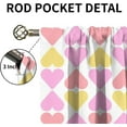 thumbnail image 5 of Abstract Romantic Colorful Rod Pocket Blackout Curtains, Geometric Symmetry Heart Foldable Breathable Balcony Curtains, Dust-Proof Easy to Clean Drapes for Couple Home Window Decor-W52xL84in, 5 of 5