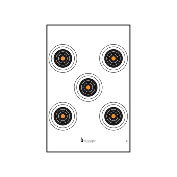 Action Target 5 Bulleye Target Orange Centers 21x24 100 Pack SI-5-100
