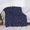 thumbnail image 3 of Yiaed Anchors Heart Blue Print Blanket Throw Blanket Soft Cozy Flannel Blanket for Home Bed Sofa Couch Chair-50"x40", 3 of 6
