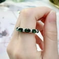 thumbnail image 2 of Lab Created Green Emerald 2.50Ct Oval Cut Women's Eternity Band Ring 14K White Gold Plated, 2 of 3