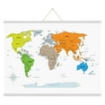 thumbnail image 2 of M&T Displays Wood Magnetic Poster Holder 22 inch White Hanger Frame for Hanging Picture Wall Artwork Canvas Painting Photo World Map Beech Wood, 2 of 8
